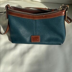Dooney & Bourke Teal and Brown Crossbody Bag